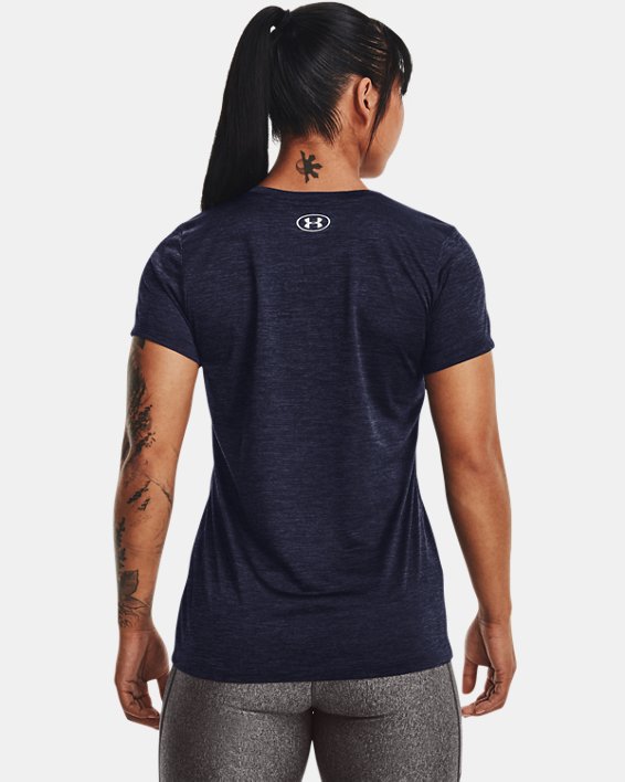 Women's UA Tech™ Twist T-Shirt, Navy, pdpMainDesktop image number 1
